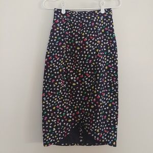 J Crew Navy Polka Dot Skirt